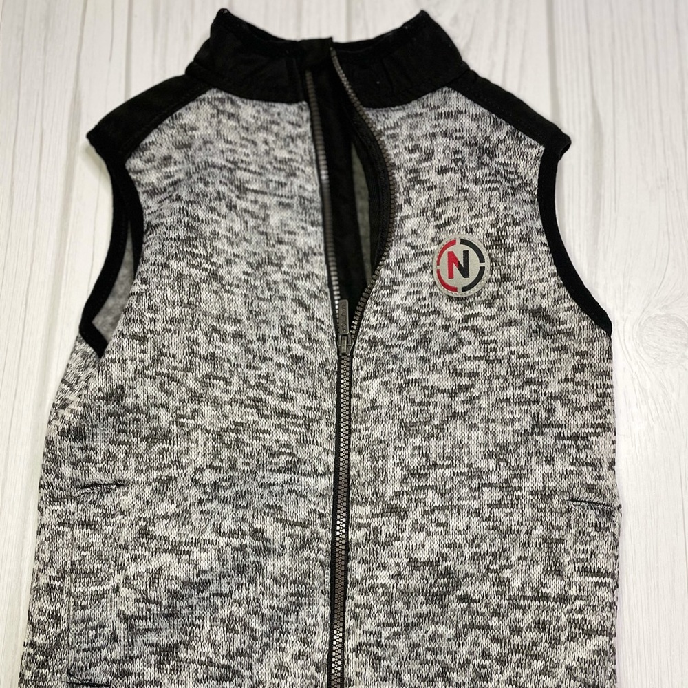Black and grey sweater vest